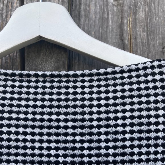 Black & White Checked Boat Neck top - Picture 6 of 7
